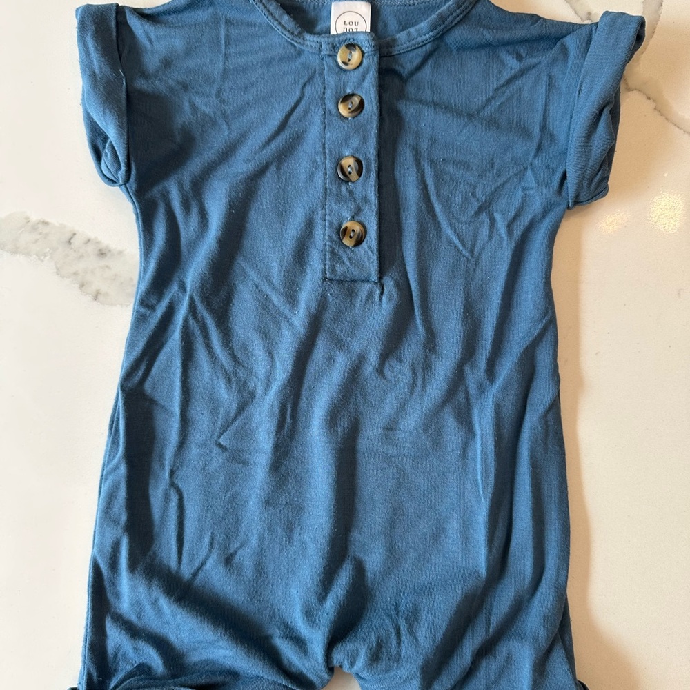 Lou Lou & Company Blue Romper 6-12m